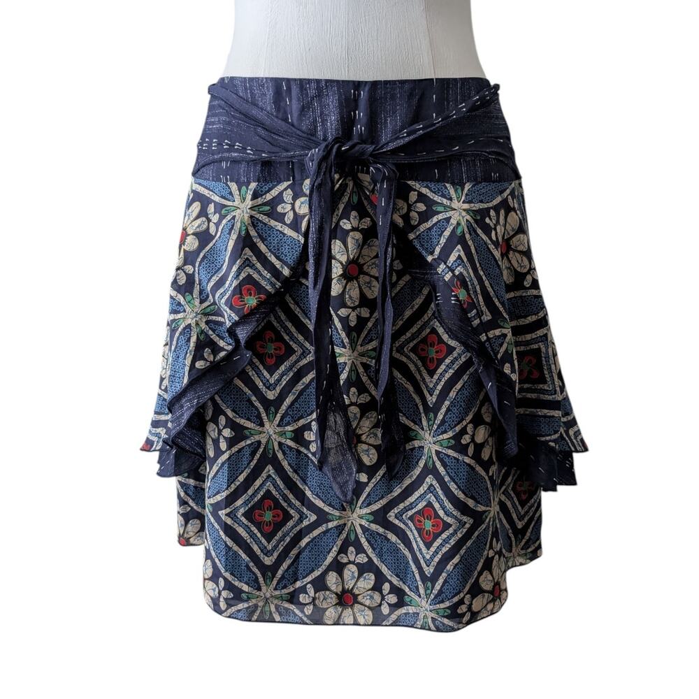 Anna Sui for Anthropologie 2010 cotton silk apron skirt